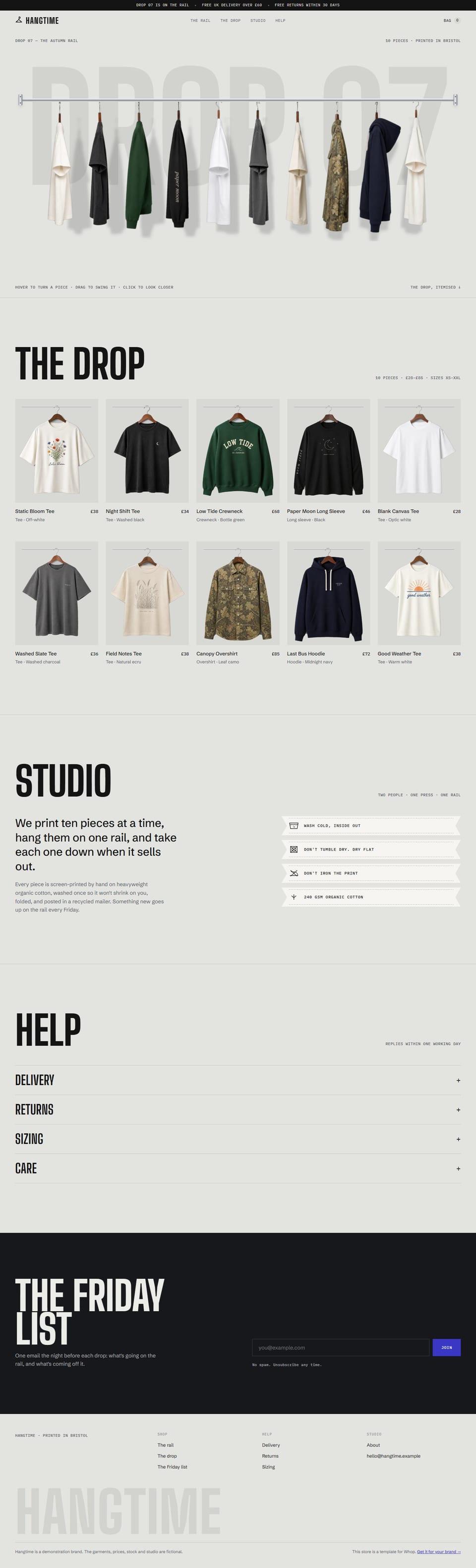 Hangtime, the full desktop page
