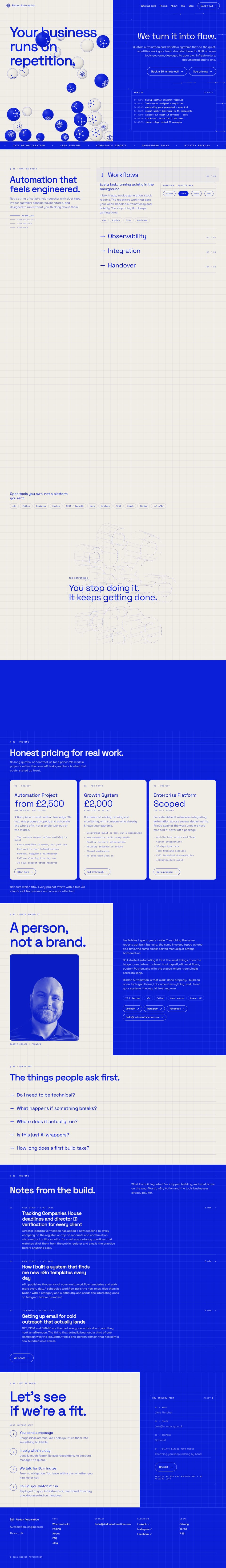 Risdon Automation, the full desktop page