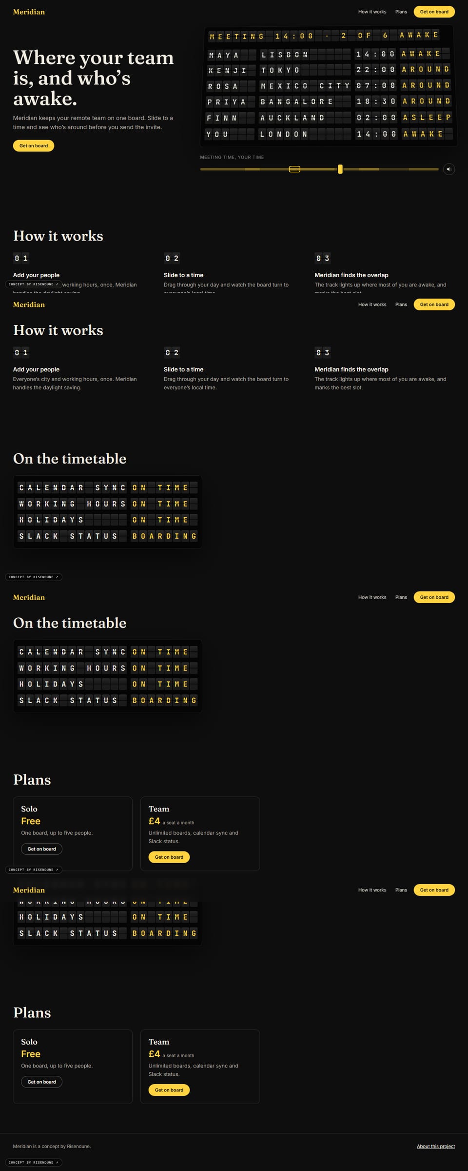 Meridian, the full desktop page