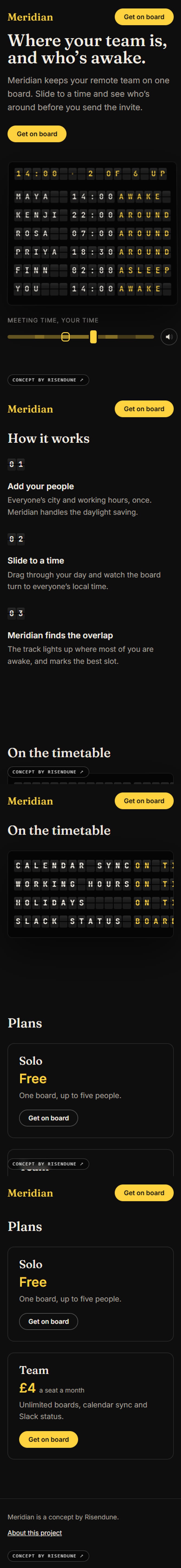 Meridian, the full phone page