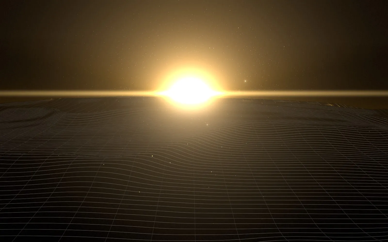 The sun breaking the horizon over the dunes